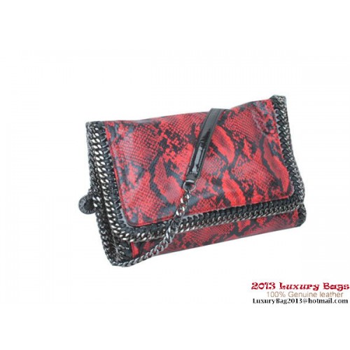 Kabelka přes rameno Stella McCartney Falabella s hadím vzorem z PVC 822 červená