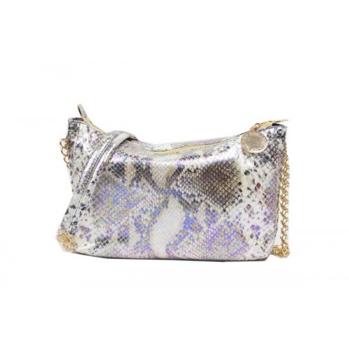 Kožená kabelka přes rameno Stella McCartney s hadím vzorem 835 béžová