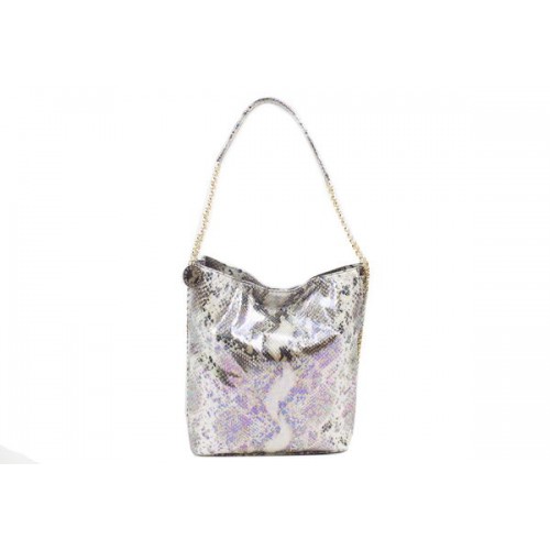 Kožená kabelka Stella McCartney s hadím vzorem 836 béžová