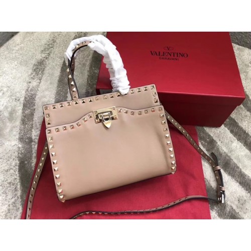 VALENTINO Candy Rockstud prošívaná kožená kabelka přes rameno 0650 meruňková