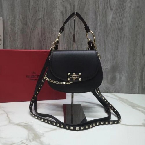 VALENTINO prošívaná kožená crossbody kabelka Candy V3412 černá
