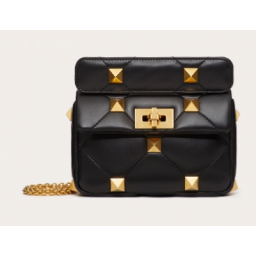 VALENTINO GARAVANI ŘÍMSKÝ PÁSEK Malá kabelka z ovčí kůže 1W2B0L04 černá