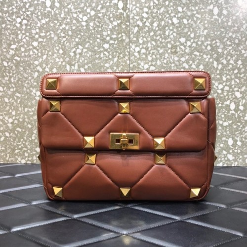 VALENTINO GARAVANI Římský náramek Velký, ovčí kůže Napa 1189L hnědý