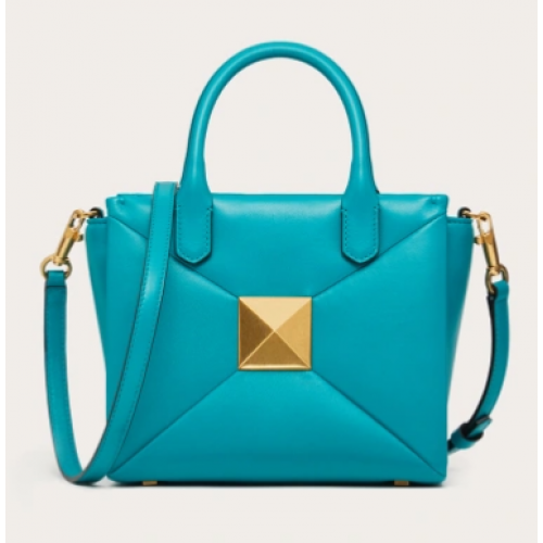 VALENTINO GARAVANI malá kožená taška One Cut z ovčí kůže XW0B0K59 modrá