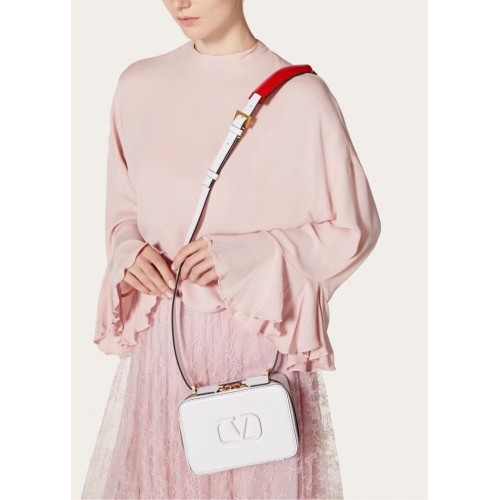VALENTINO Originální kožená kabelka přes rameno V0020 bílá