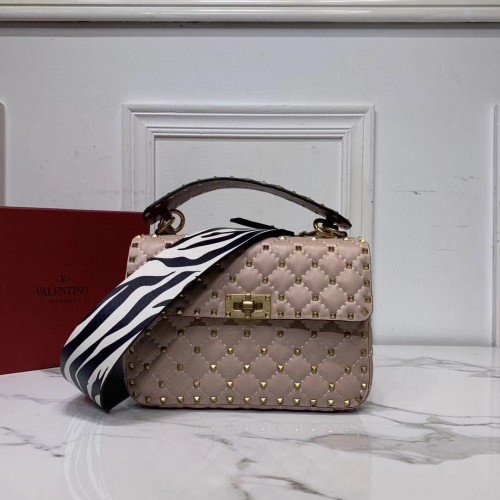 VALENTINO Originální kožená kabelka přes rameno V0122H růžová