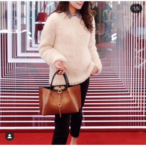 VALENTINO Originální kožená taška 2070 hnědá