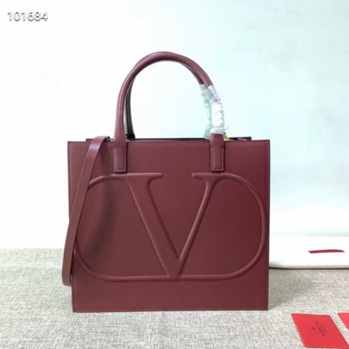 VALENTINO Originální kožená taška V2021, oxblood red
