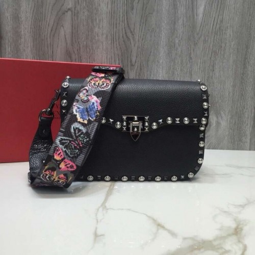 VALENTINO Kabelka Rockstud z jemné kůže 0936B černá