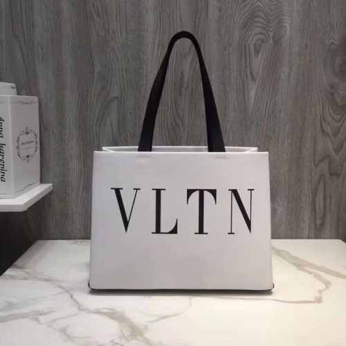 VALENTINO Nákupní taška Rockstud z jemné kůže V2052 bílá