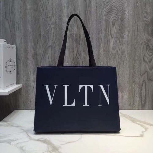 VALENTINO Nákupní taška Rockstud z jemné kůže V2052 tmavě modrá