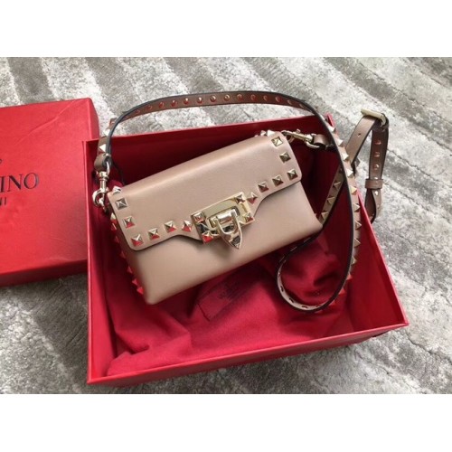 VALENTINO Rockstud kožená crossbody kabelka 04235 meruňková