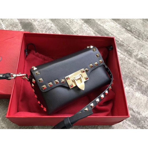 VALENTINO Rockstud kožená crossbody kabelka 04235 černá