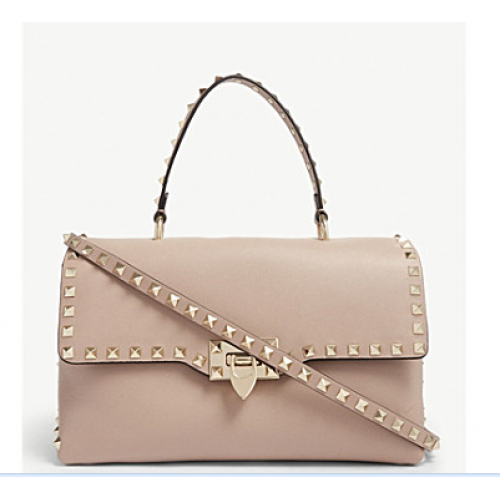 VALENTINO Kožená taška Rockstud V0094 RŮŽOVÁ