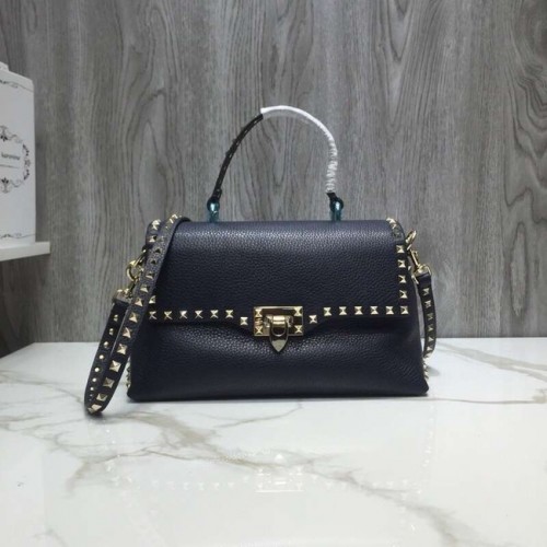 Kožená taška VALENTINO Rockstud V0094 černá
