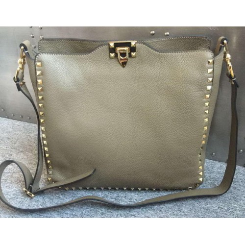 Valentino Garavani Rockstud Hobo Bag VO84499 šedá
