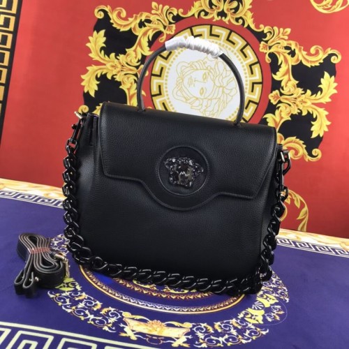 Versace Original střední velikost telecí kožené kabelky FS1041-1 černá