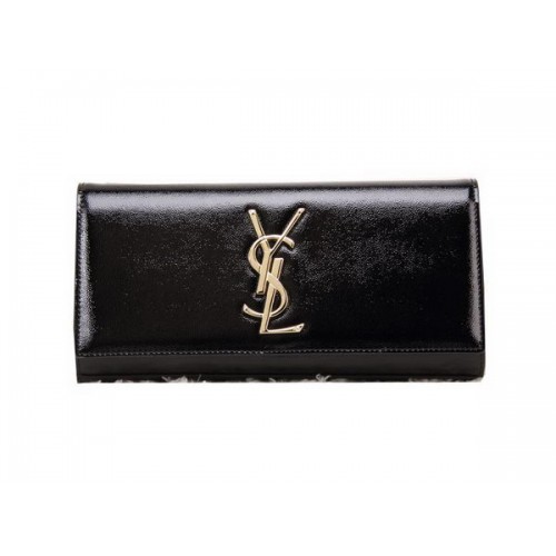 Klasická monogramovaná psací kabelka YSL z lakované kůže Y8909 černá