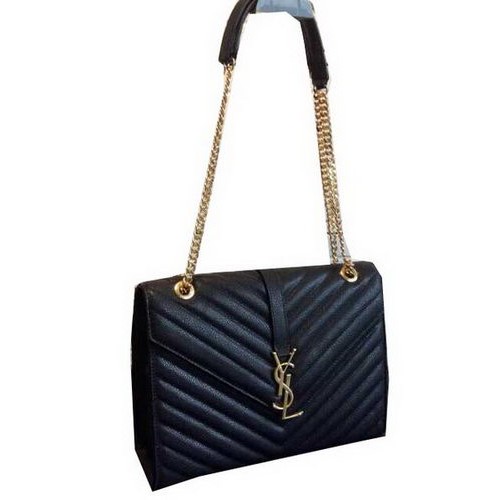 YSL Classic Monogramme Flap Bag Cannage Pattern 311224 Black