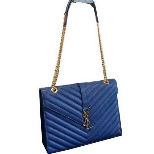 YSL Classic Monogramme Flap Bag Cannage Pattern 311224 Blue