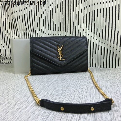 YSL Classic Monogramme Flap Bag Cannage Pattern Y377828L Černá