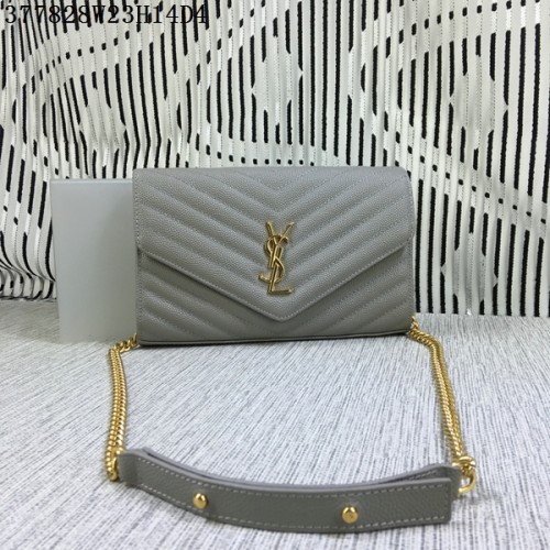 YSL Classic Monogramme Flap Bag Cannage Pattern Y377828L šedá