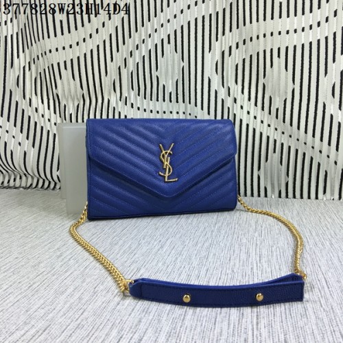 Klasická monogramová klopová kabelka YSL s vzorem Cannage Y377828L Royal