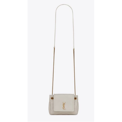YSL MONOGRAM MINI NOLITA Z JEHNĚČÍ KŮŽE 672738 BLANC VINTAGE