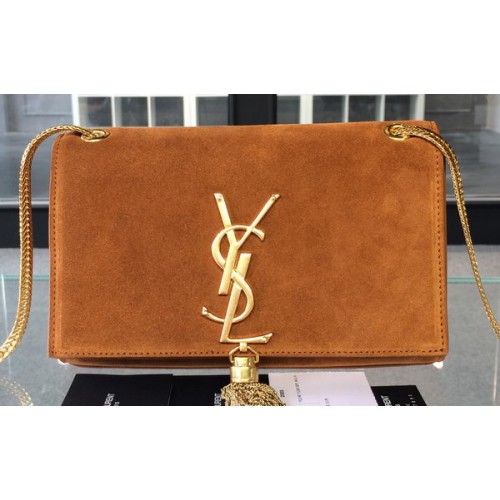 Kabelky přes rameno YSL Monogramme crossbody z semišové kůže 311218 pšeničná