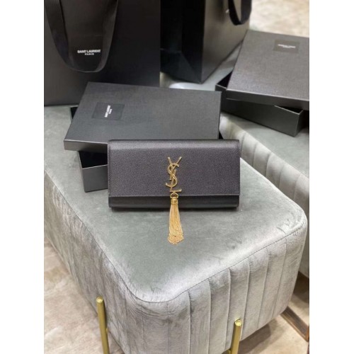 Kabelka YSL Saint Laurent Kate střední velikosti Y306080 s černým zlatým kováním