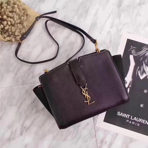 Yves Saint Laurent 2017 Kožená kabelka přes rameno z telecí kůže Y8021 černá
