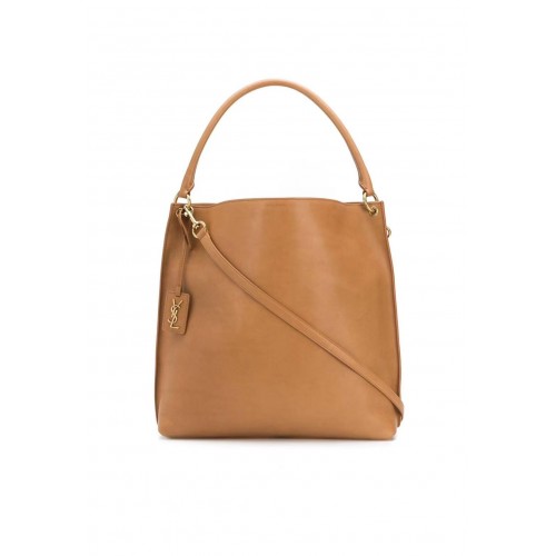 Kožená kabelka přes rameno Yves Saint Laurent z telecí kůže Y635266 hnědá