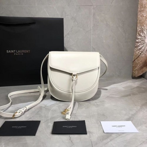 Kožená kabelka přes rameno Yves Saint Laurent Y551559 bílá