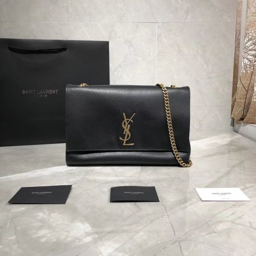 Yves Saint Lauren Double Skin Use Original Leather Shoulder Bag Y553804 Černá