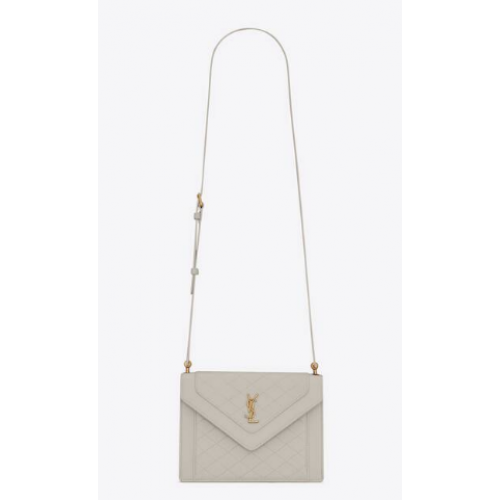 Yves Saint Laurent GABY MINI SATCHEL V PROŠÍVANÉ JEHNĚČÍ KŮŽI 6855741 BLANC VINTAGE
