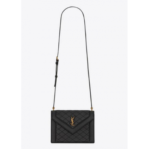 Yves Saint Laurent GABY MINI SATCHEL Z PROŠÍVANÉ JEHNĚČÍ KŮŽE 6855741 černá