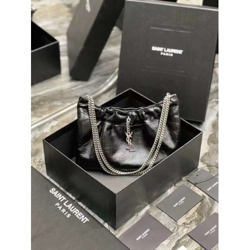 Yves Saint Laurent GABY PROŠÍVANÁ JEHNĚČÍ KŮŽE 581632 černá