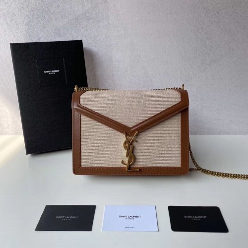 Yves Saint Laurent V PLÁTNĚ A KŮŽI Y650017H Meruňková