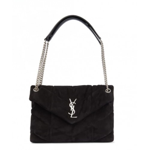 Yves Saint Laurent Pytlíková taška LOULOU, semišová, Y577476, černá