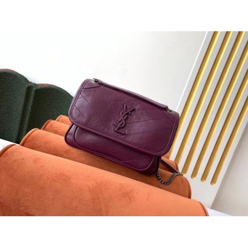 Yves Saint Laurent NIKI BABY IN LAMBSKIN 498893 Purpurová