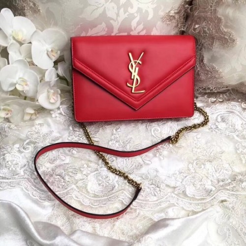 Kabelka Yves Saint Laurent Monogram z telecí kůže crossbody 2569 červená