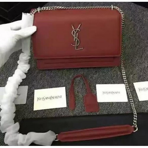 Yves Saint Laurent Monogramme přes rameno přes rameno Y3370 Wine
