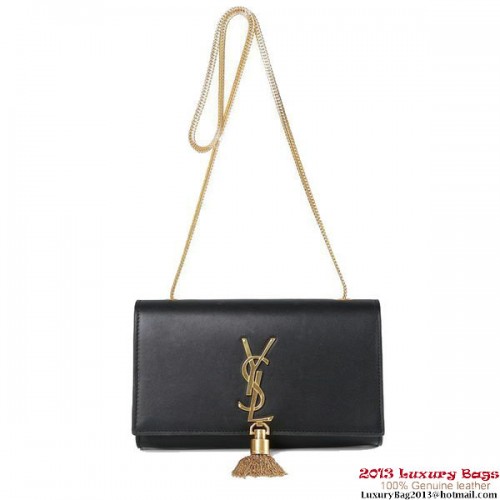 Malá monogramovaná kabelka přes rameno Yves Saint Laurent 5475 černá