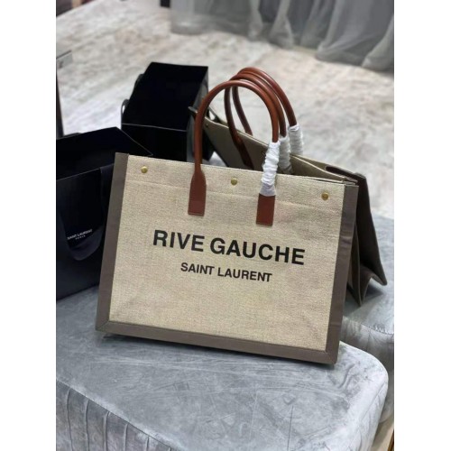 Nákupní taška Yves Saint Lauren Tote Book Weave D23699 béžová