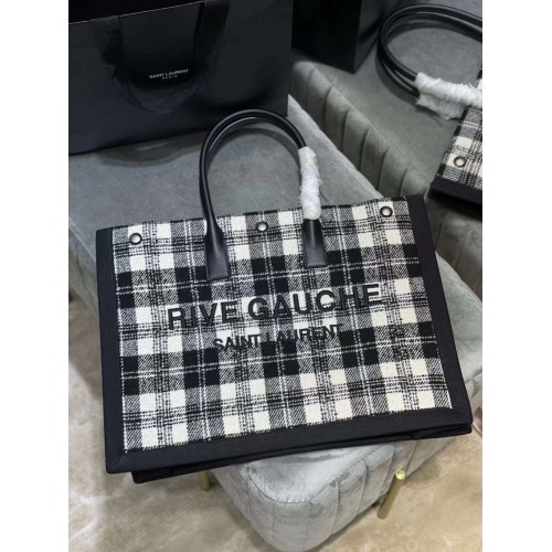 Nákupní taška Yves Saint Lauren Tote Book LINEN Y509415 Černá