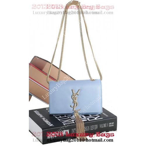 Yves Saint Laurent mini taška přes rameno přes rameno Monogramme 5478 světle modrá