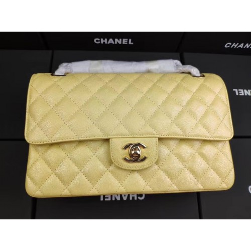 Kabelka Chanel Iridescent Grained Calfskin&Gold-Tone AS1112 žlutá